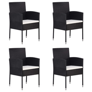 NNEVL Garden Chairs 4 pcs Poly Rattan Black