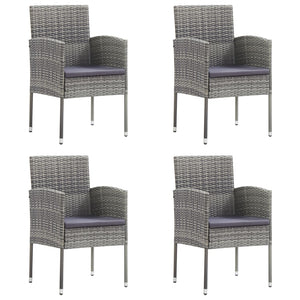 NNEVL Garden Chairs 4 pcs Poly Rattan Anthracite