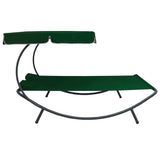 NNEVL Outdoor Lounge Bed with Canopy and Pillows Green