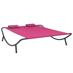 NNEVL Outdoor Lounge Bed Fabric Pink