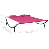 NNEVL Outdoor Lounge Bed Fabric Pink
