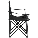 NNEVL 2-Seater Foldable Camping Chair Steel and Fabric Black