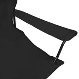 NNEVL 2-Seater Foldable Camping Chair Steel and Fabric Black