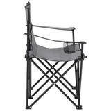 NNEVL 2-Seater Foldable Camping Chair Steel and Fabric Grey