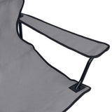 NNEVL 2-Seater Foldable Camping Chair Steel and Fabric Grey