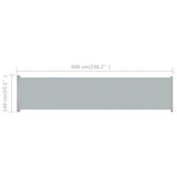 NNEVL Patio Retractable Side Awning 140x600 cm Grey