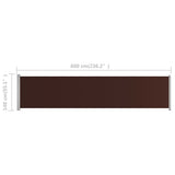 NNEVL Patio Retractable Side Awning 140x600 cm Brown