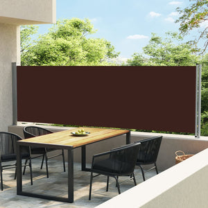 NNEVL Patio Retractable Side Awning 140x600 cm Brown