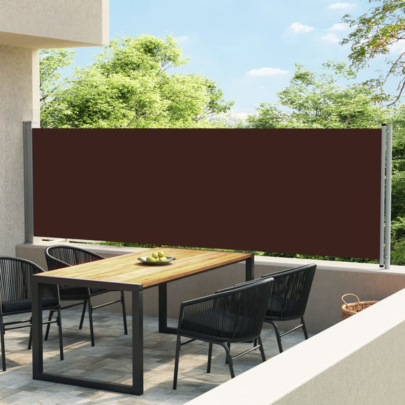 NNEVL Patio Retractable Side Awning 140x600 cm Brown