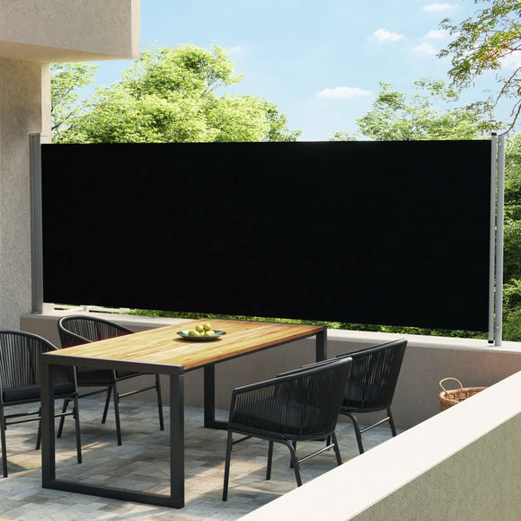 NNEVL Patio Retractable Side Awning 600x160 cm Black