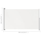 NNEVL Patio Retractable Side Awning 180x300cm Cream