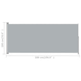 NNEVL Patio Retractable Side Awning 180x500cm Grey