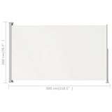 NNEVL Patio Retractable Side Awning 200x300cm Cream
