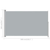 NNEVL Patio Retractable Side Awning 200x300cm Grey