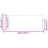 NNEVL Patio Retractable Side Awning 200x500cm Cream