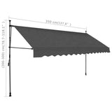 NNEVL Manual Retractable Awning with LED 350 cm Anthracite