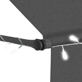 NNEVL Manual Retractable Awning with LED 400 cm Anthracite