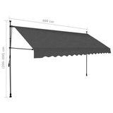 NNEVL Manual Retractable Awning with LED 400 cm Anthracite