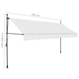 NNEVL Manual Retractable Awning with LED 400 cm Cream