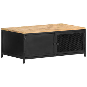 NNEVL Coffee Table 90x50x37 cm Solid Rough Mango Wood
