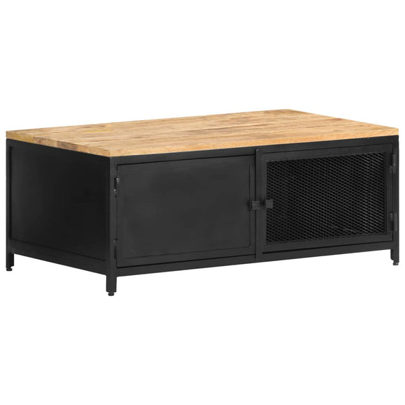 NNEVL Coffee Table 90x50x37 cm Solid Rough Mango Wood