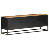 NNEVL TV Cabinet 120x30x40 cm Rough Mango Wood and Natural Cane
