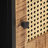 NNEVL TV Cabinet 120x30x40 cm Rough Mango Wood and Natural Cane