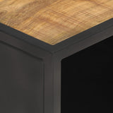 NNEVL Coffee Table 90x50x35 cm Rough Mango Wood and Natural Cane