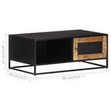 NNEVL Coffee Table 90x50x35 cm Rough Mango Wood