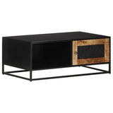 NNEVL Coffee Table 90x50x35 cm Rough Mango Wood