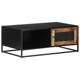 NNEVL Coffee Table 90x50x35 cm Rough Mango Wood