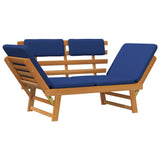 NNEVL Garden Bench with Cushions 2-in-1 190 cm Solid Acacia Wood