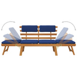 NNEVL Garden Bench with Cushions 2-in-1 190 cm Solid Acacia Wood