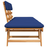 NNEVL Garden Bench with Cushions 2-in-1 190 cm Solid Acacia Wood