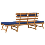 NNEVL Garden Bench with Cushions 2-in-1 190 cm Solid Acacia Wood