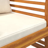 NNEVL Sofa Chairs with Cream White Cushions 2 pcs Solid Wood Acacia