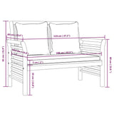 NNEVL 2 Piece Garden Lounge Set with Cream White Cushions Solid Wood