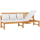 NNEVL Day Bed with Cream Cushion 200x60x75 cm Solid Wood Acacia