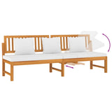 NNEVL Day Bed with Cream Cushion 200x60x75 cm Solid Wood Acacia
