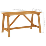 NNEVL Garden Dining Table 140x70x73.5 cm Solid Acacia Wood