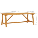 NNEVL Garden Dining Table 206x100x74 cm Solid Acacia Wood