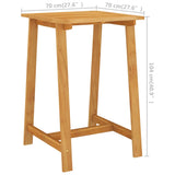NNEVL Garden Bar Table 70x70x104 cm Solid Acacia Wood