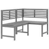 NNEVL Garden Corner Bench Grey 140 cm Solid Acacia Wood