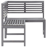 NNEVL Garden Corner Bench Grey 140 cm Solid Acacia Wood