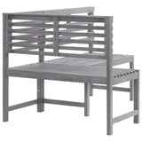 NNEVL Garden Corner Bench Grey 140 cm Solid Acacia Wood