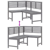 NNEVL Garden Corner Bench Grey 140 cm Solid Acacia Wood