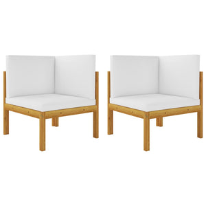 NNEVL Garden Corner Sofas 2 pcs with Cushions Solid Acacia Wood