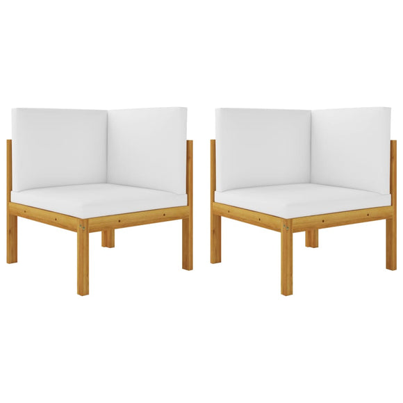 NNEVL Garden Corner Sofas 2 pcs with Cushions Solid Acacia Wood
