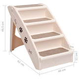 NNEVL Folding Dog Stairs Cream 62x40x49.5 cm