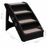 NNEVL Folding Dog Stairs Black 62x40x49.5 cm